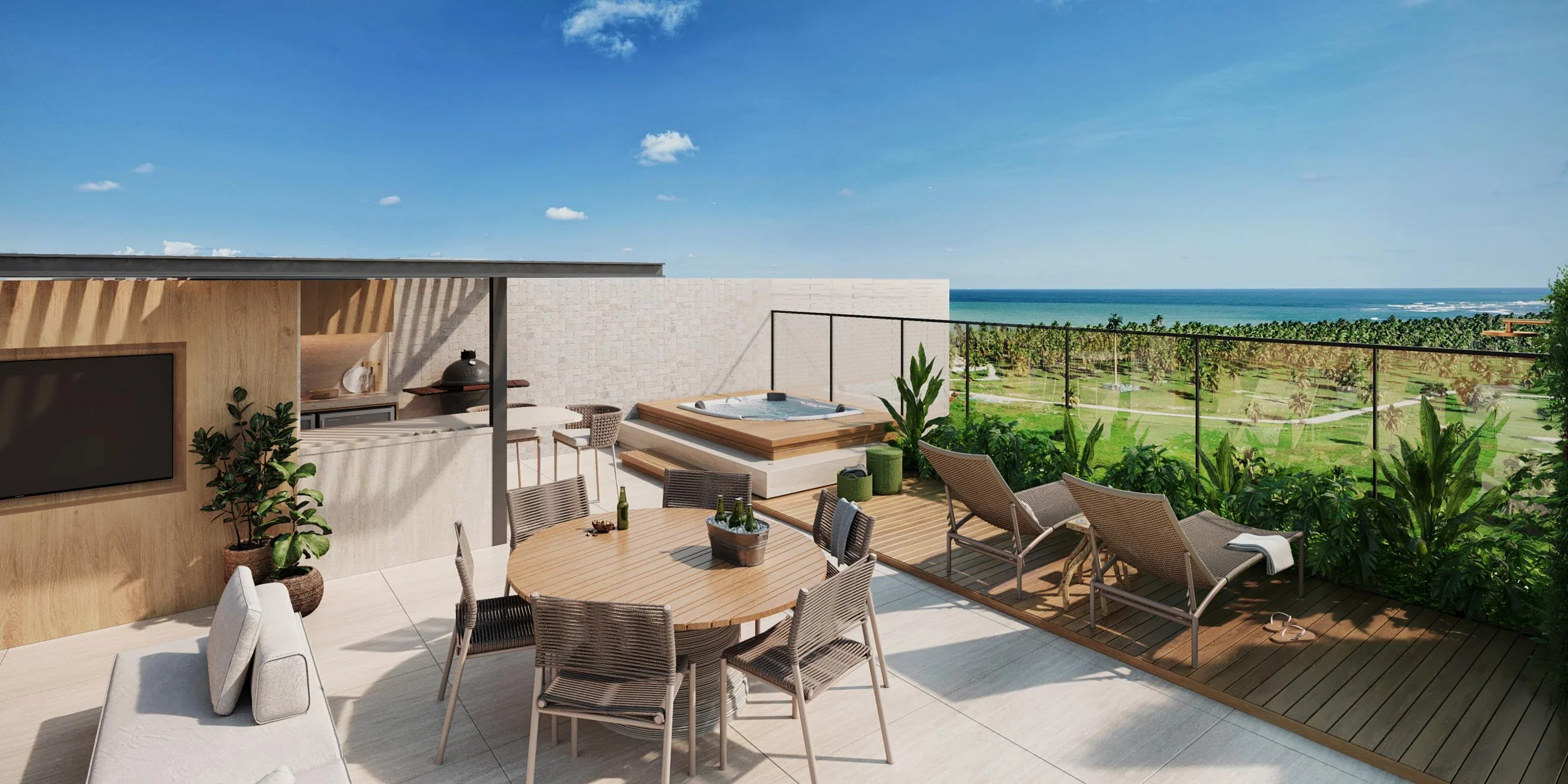 Terraço do Solarium duplex com vista